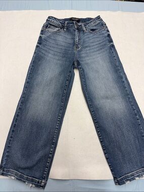 Judy Blue Cropped Wide-Leg Faded Blue Jeans size 3/26